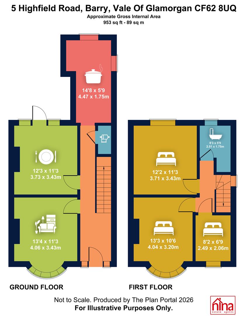 5, Highfield Road, Barry floorplan