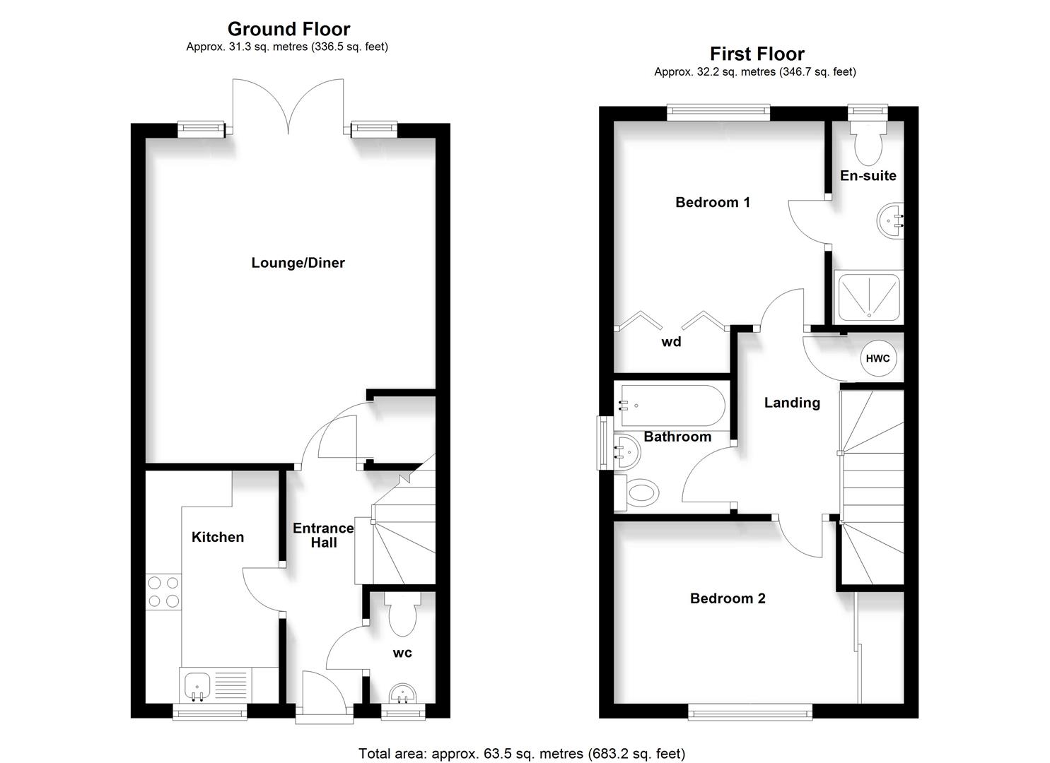 64, Grampian Place, Stevenage floorplan