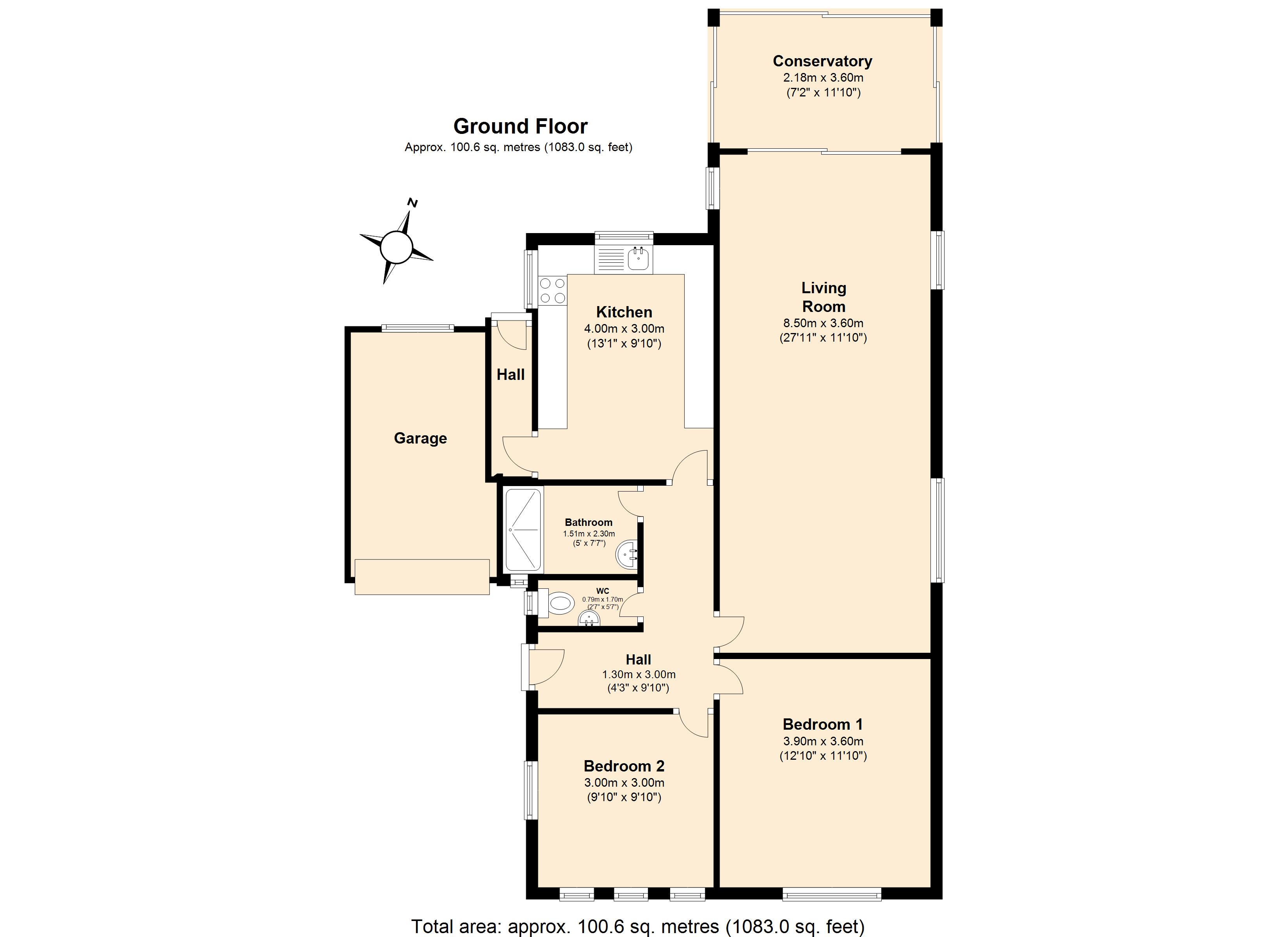 2 Bedrooms Bungalow for sale in Queensway, Horsham RH13