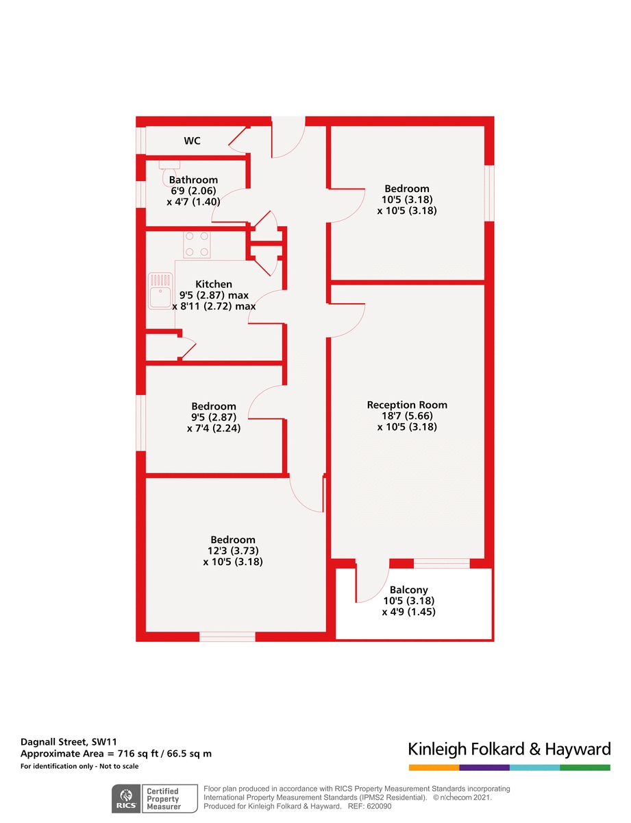 Flat 5 Wittering House,, Dagnall Street, London floorplan