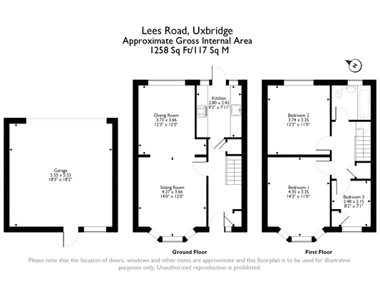 3 Bedrooms Terraced house to rent in Lees Road, Uxbridge UB8
