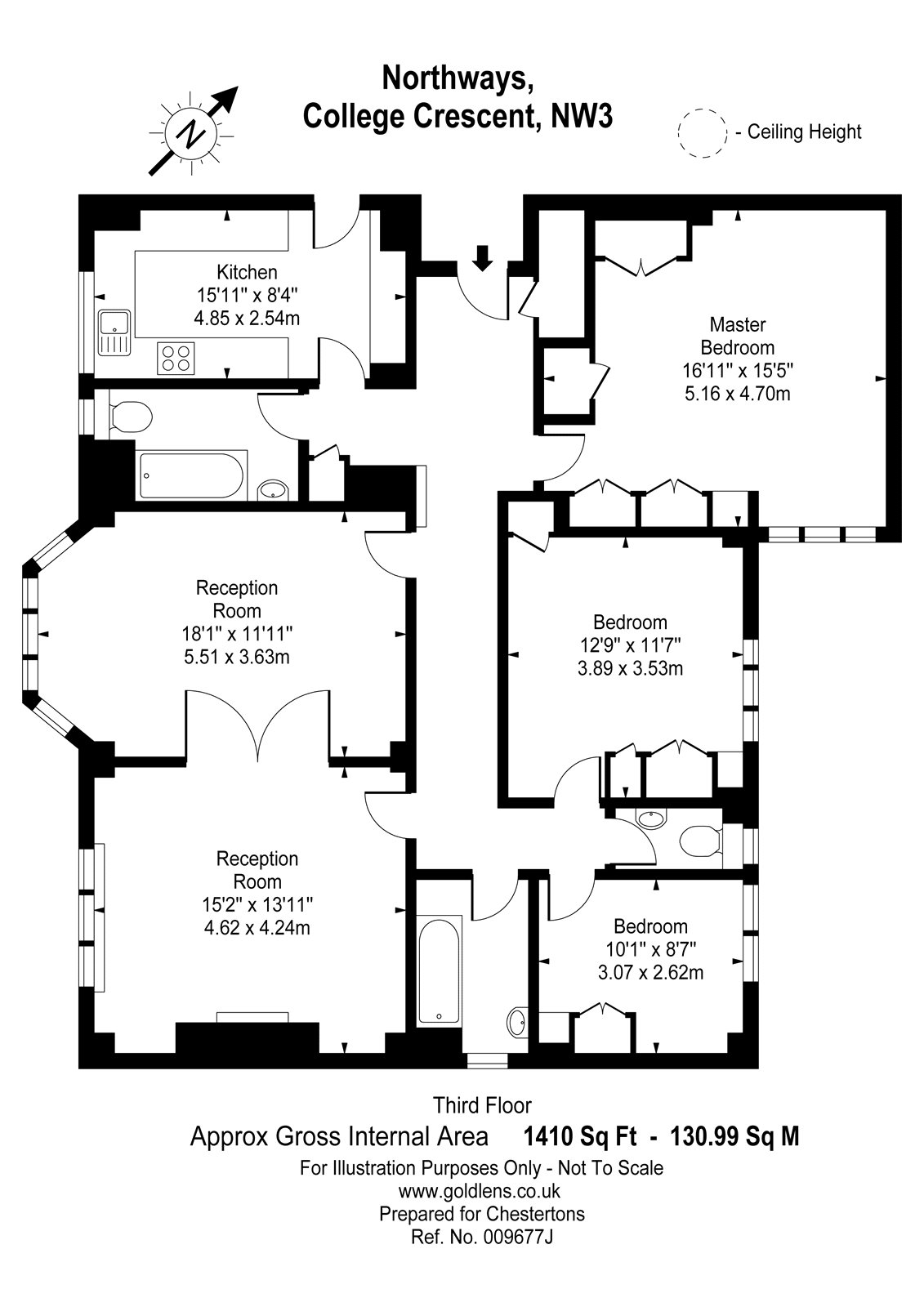 3 Bedrooms Flat to rent in Northways, College Crescent, Swiss Cottage, London NW3