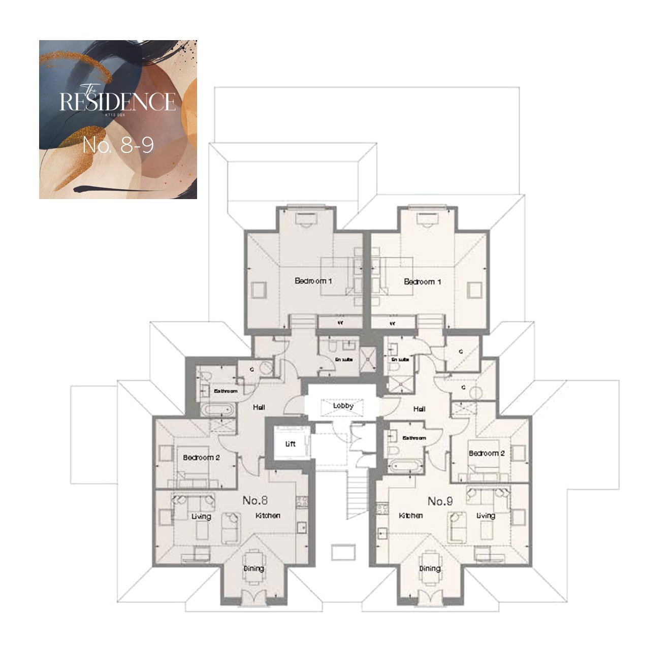 Apartment 8,, The Residence, Weybridge floorplan