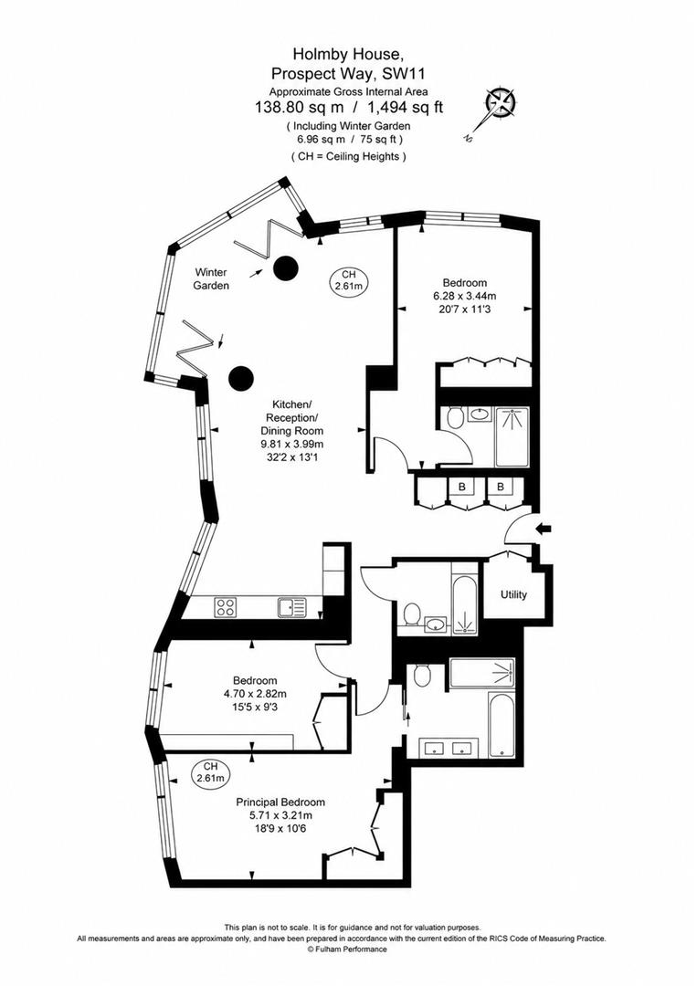 905 Holmby House, 2 Prospect Way, London floorplan