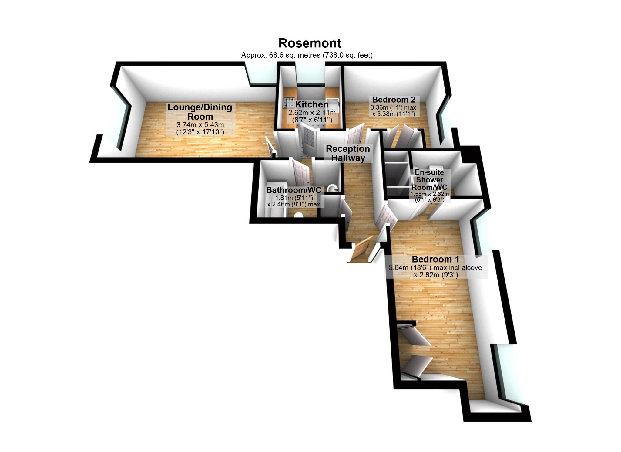 Rosemont, Lower Woodfield Road, Torquay, Devon TQ1, 2 bedroom flat for