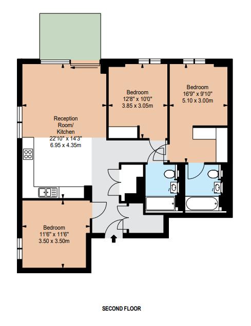 Garrett Mansions, West End Gate, London floorplan