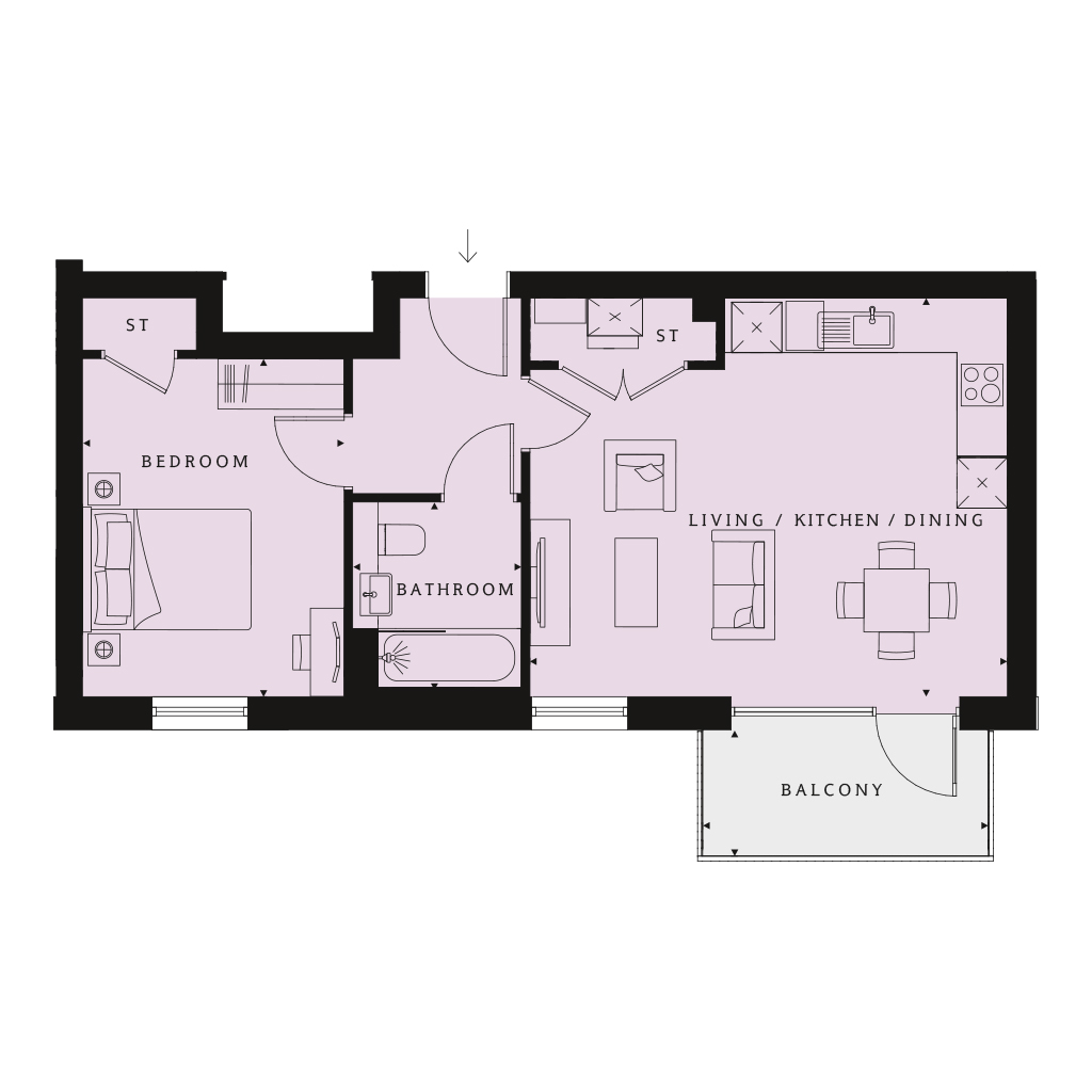 1 Bedrooms Flat for sale in 