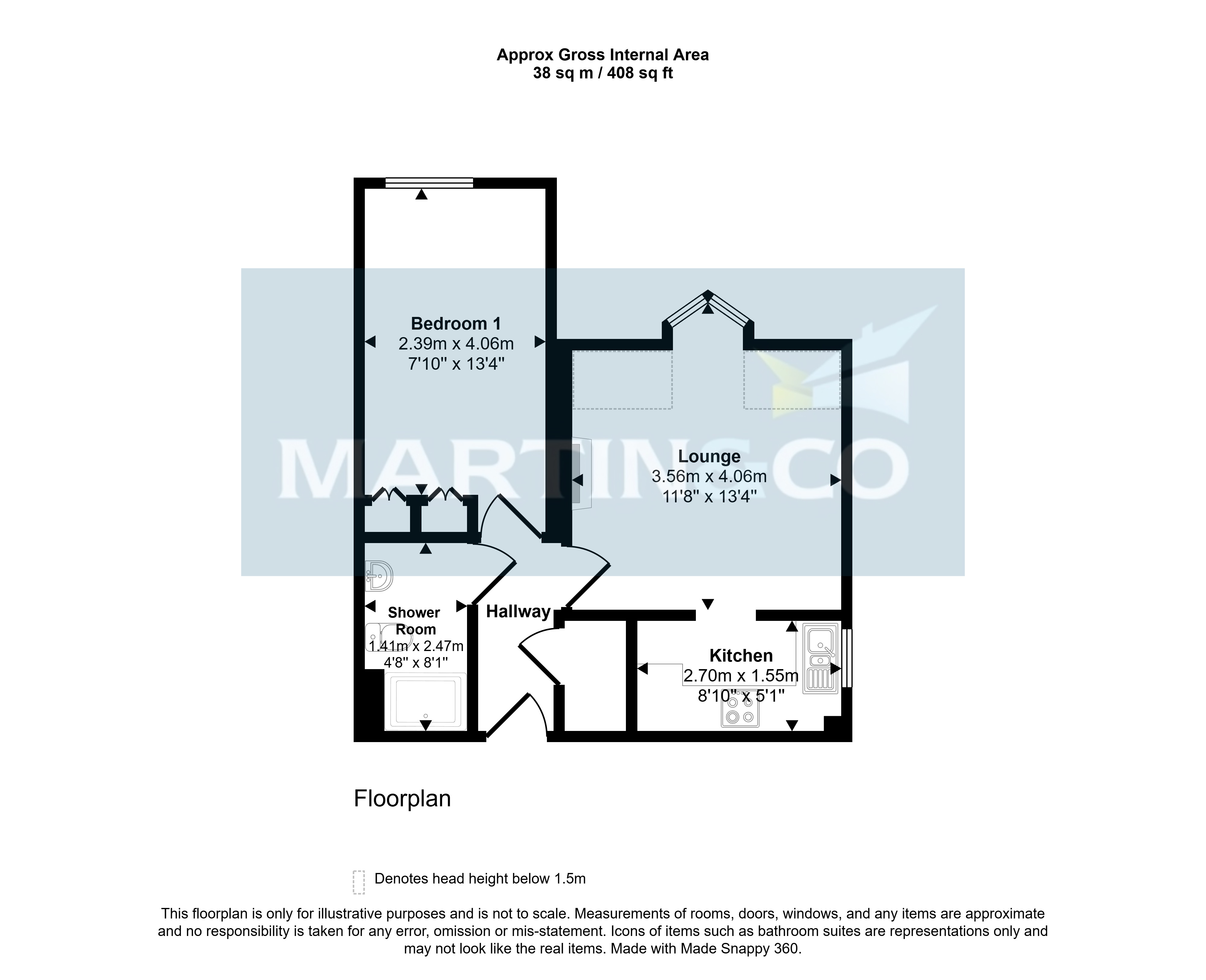 Flat 45, Sunnyhill Court, Parkstone, Poole floorplan