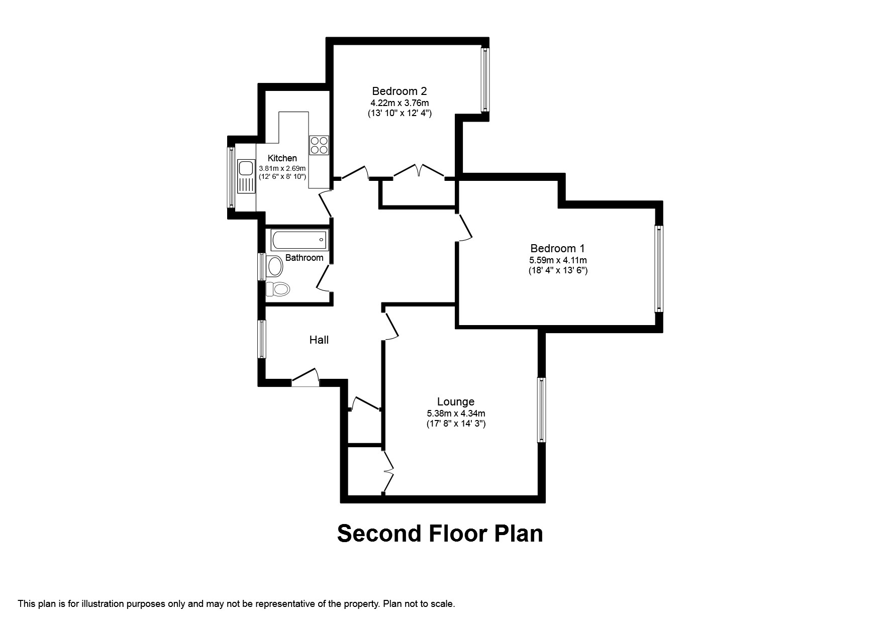 2 Bedrooms Flat to rent in Martyns Place, Fairfield Road, East Grinstead RH19