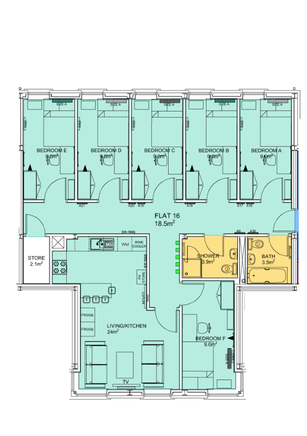 Flat 16, Anolha House, Stepney Lane, Newcastle upon Tyne floorplan