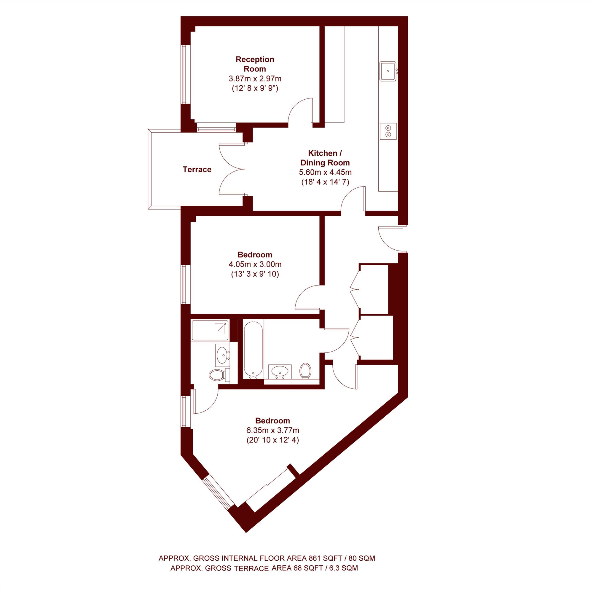 77, Newman Close, London floorplan