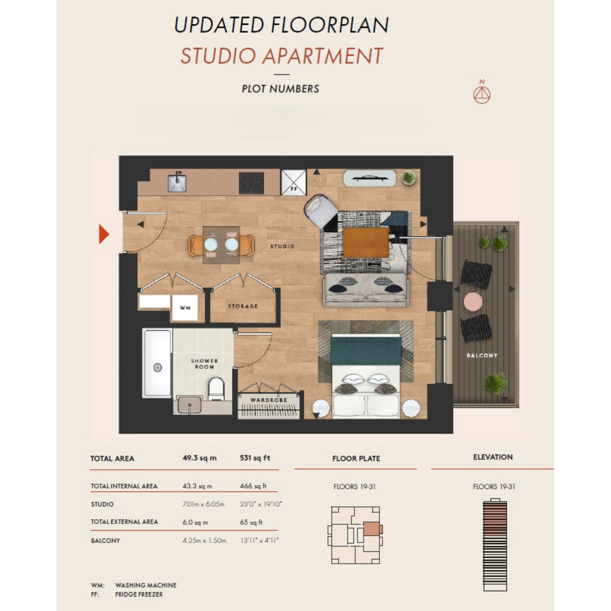 Flat 2003 Bellamy, 29, Byng Street, London floorplan