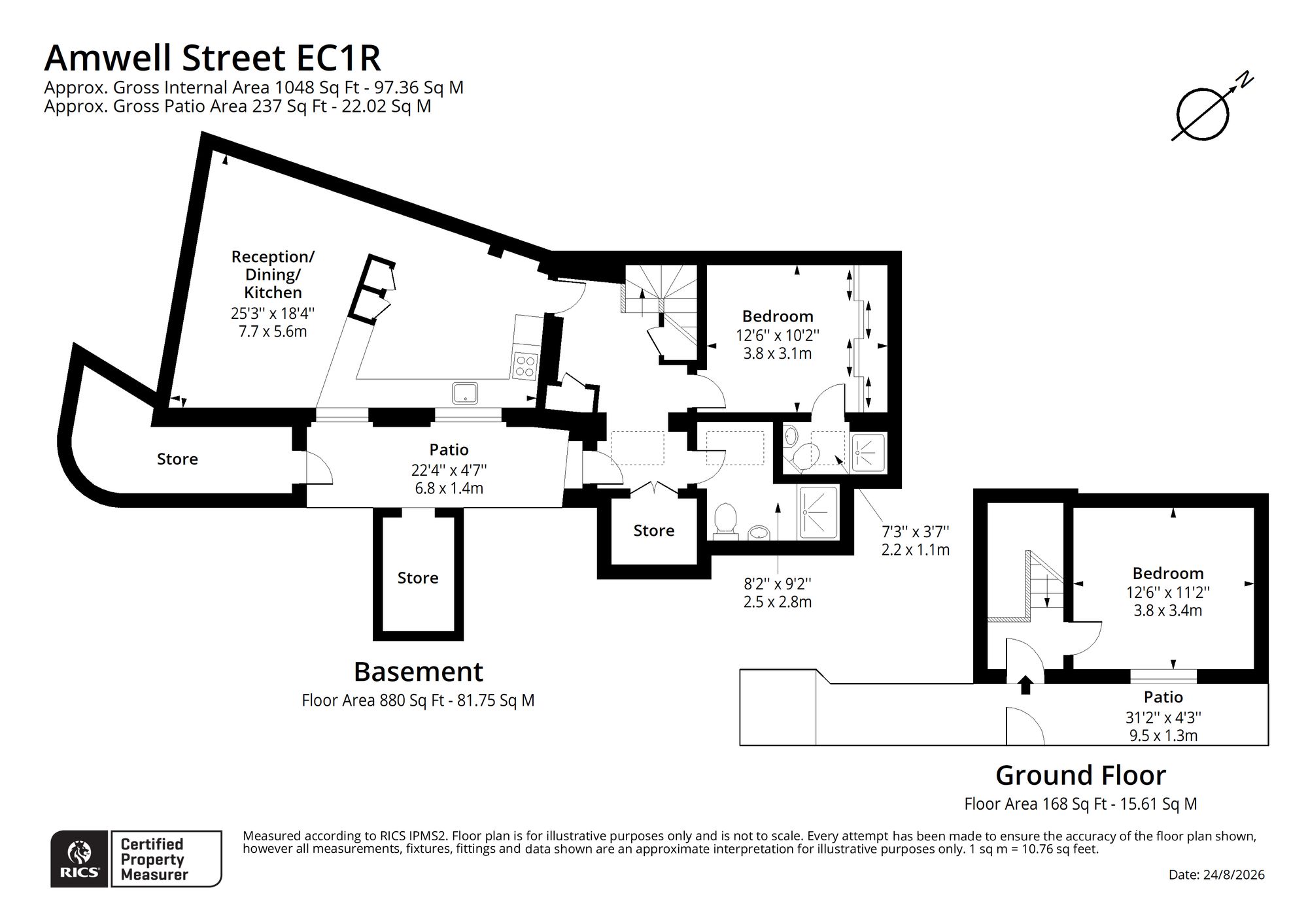 A, 44 Amwell Street, London floorplan