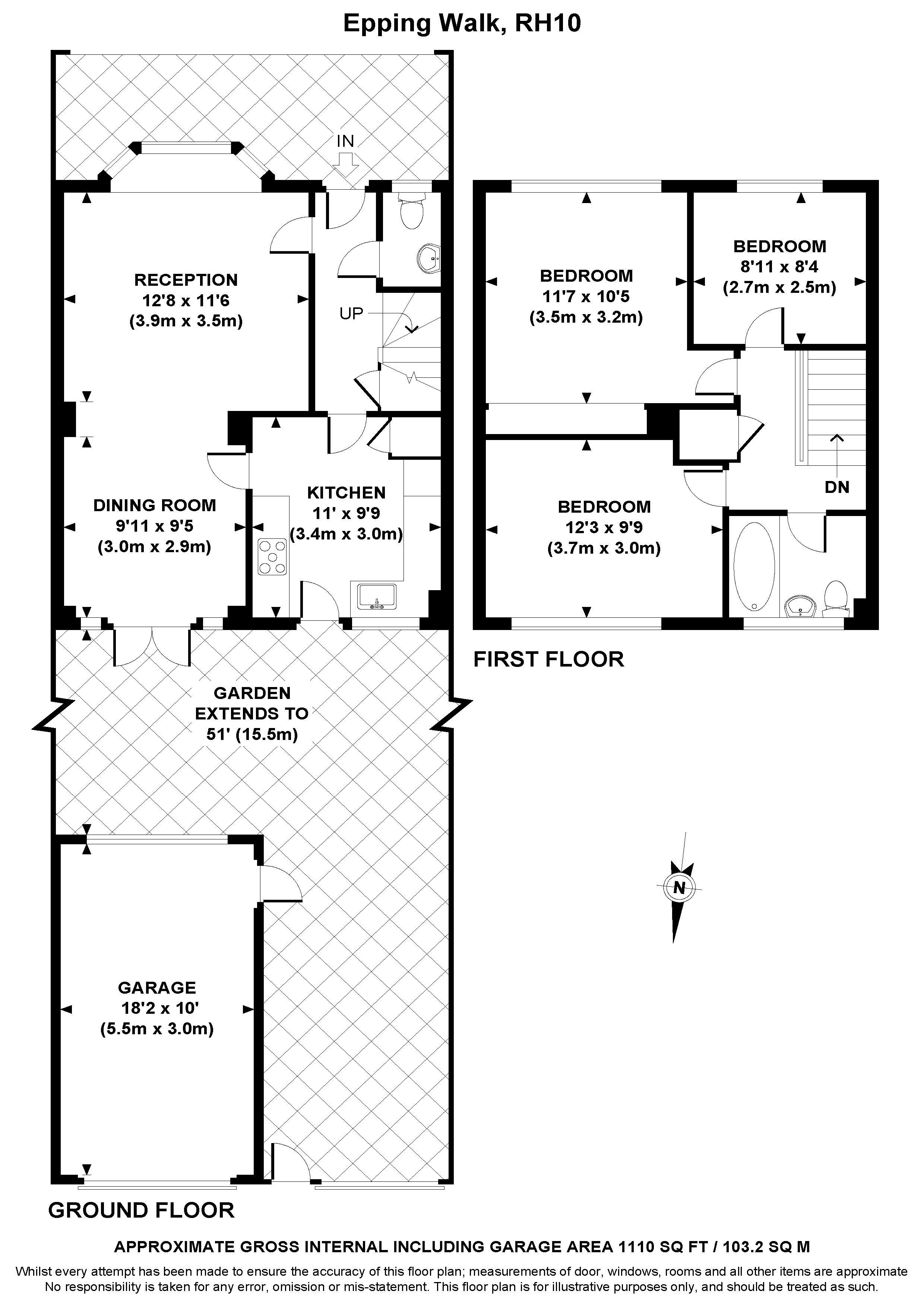 3 Bedrooms Terraced house for sale in Epping Walk, Furnace Green, Crawley RH10