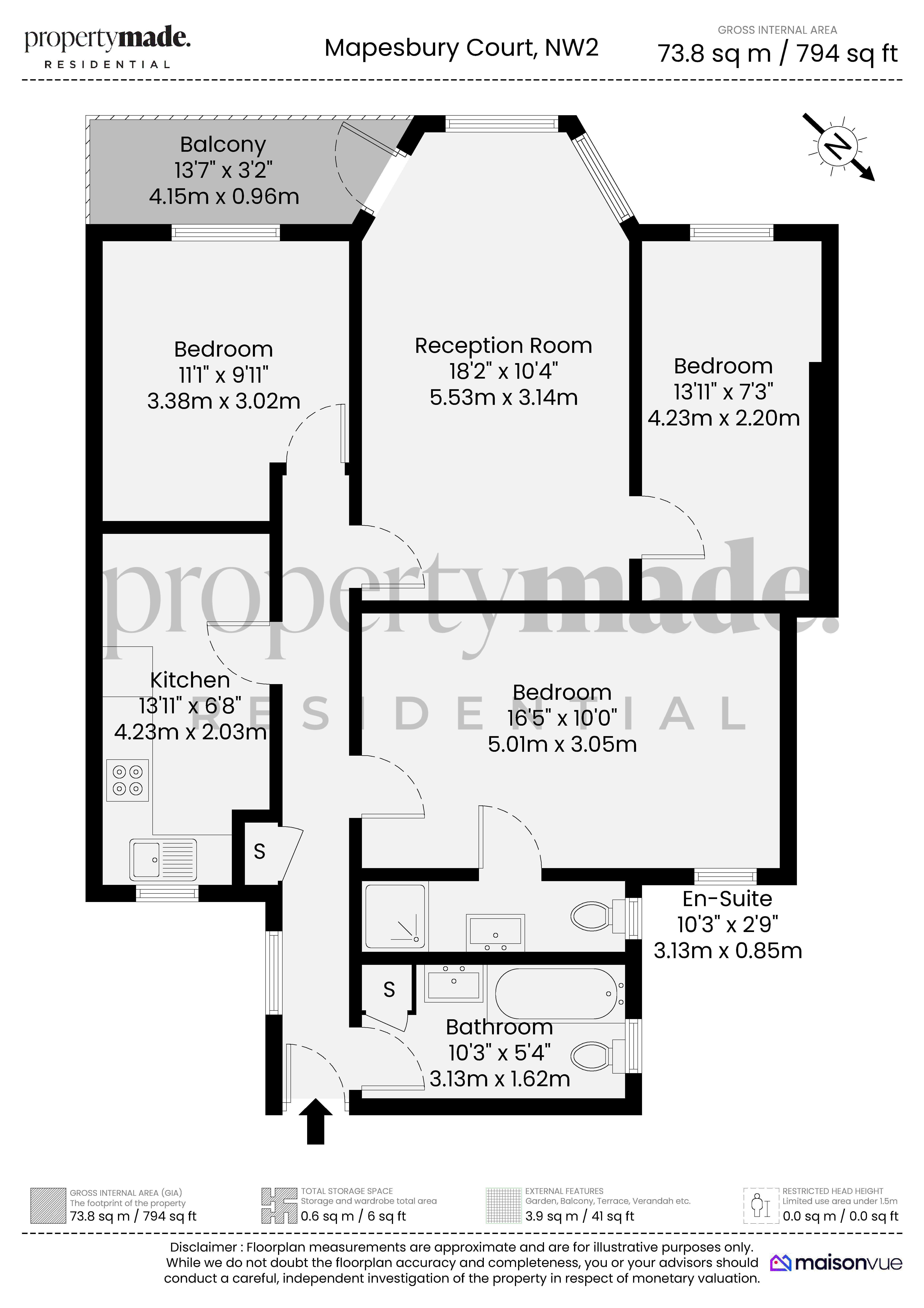 14,, Mapesbury Court, London floorplan