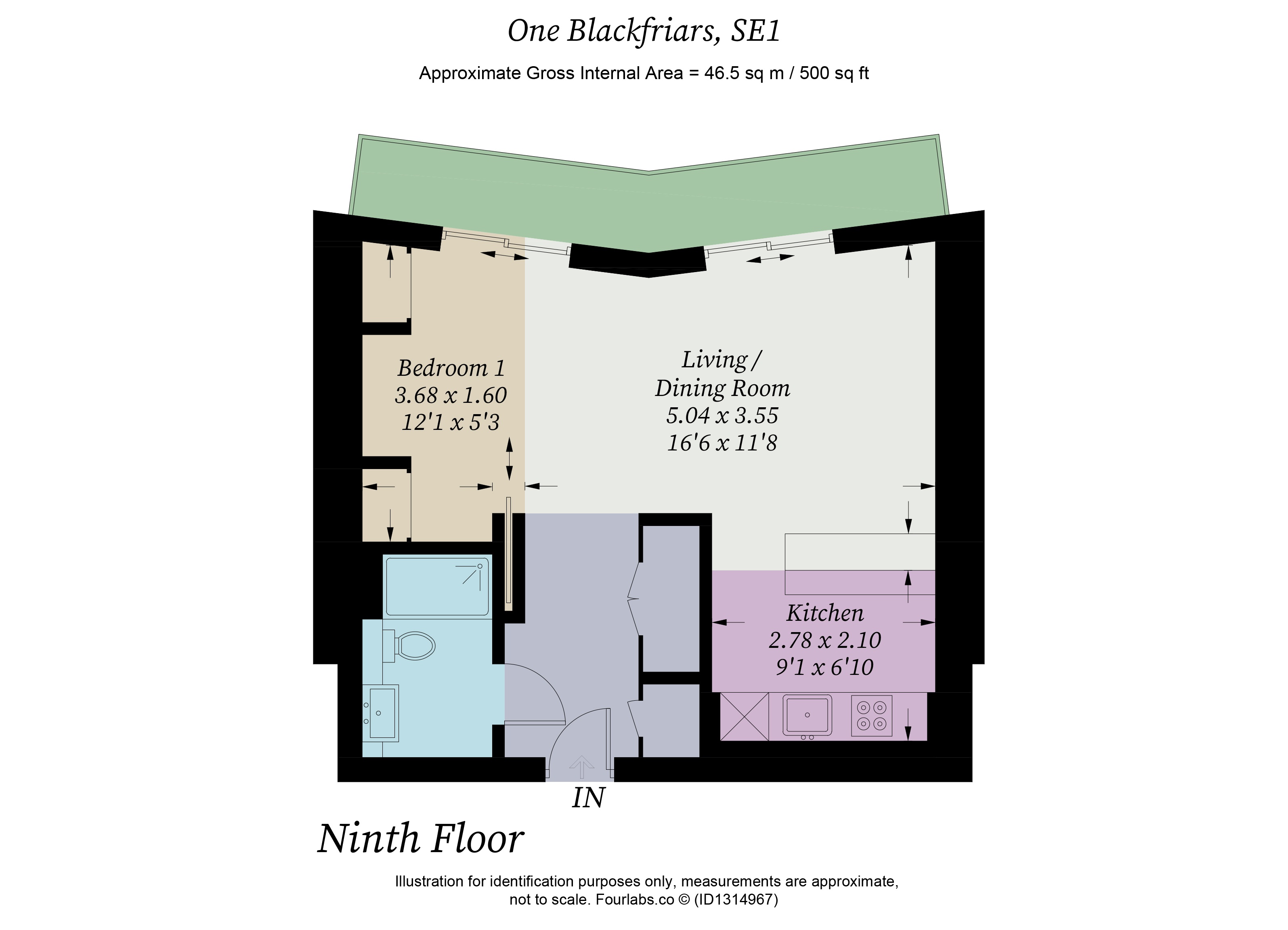 Apartment 49, 1, Blackfriars Road, London floorplan