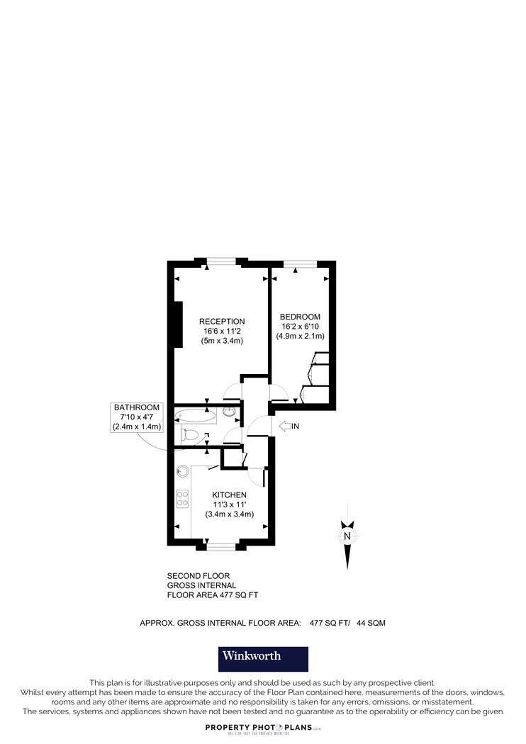 Flat D, 20, Westbourne Gardens, London floorplan