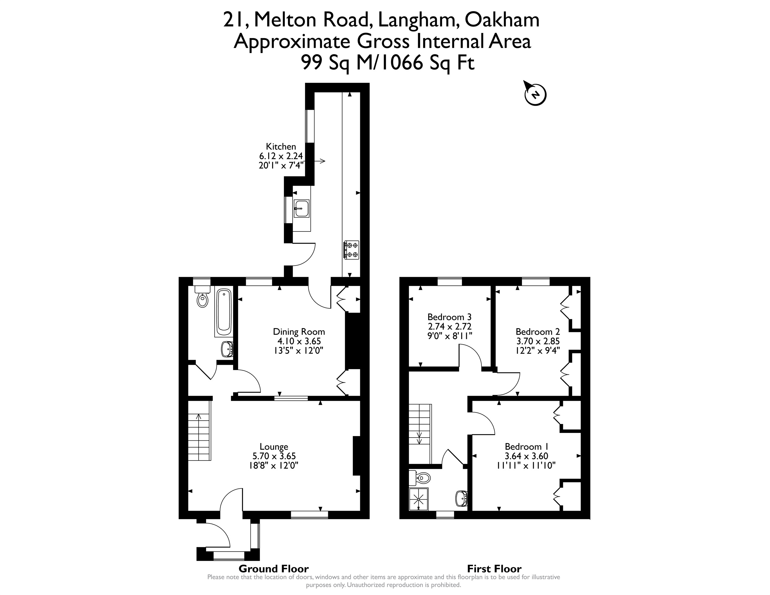 21, Melton Road, Oakham floorplan