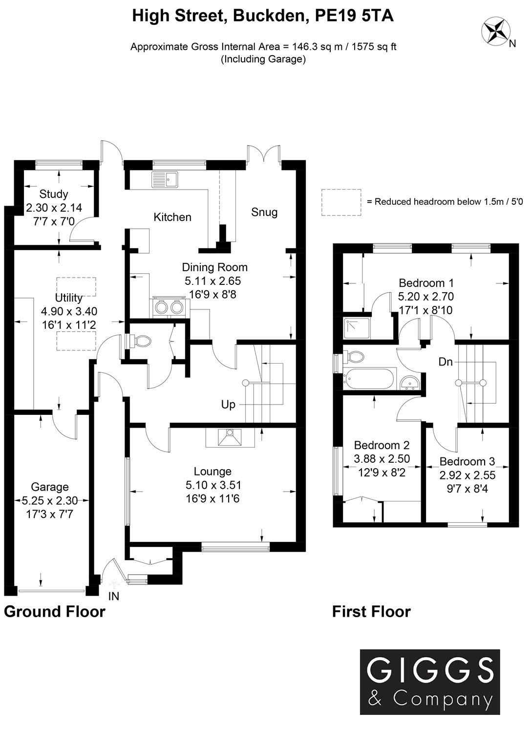 3 Bedrooms Semi-detached house for sale in High Street, Buckden, St. Neots, Cambridgeshire PE19