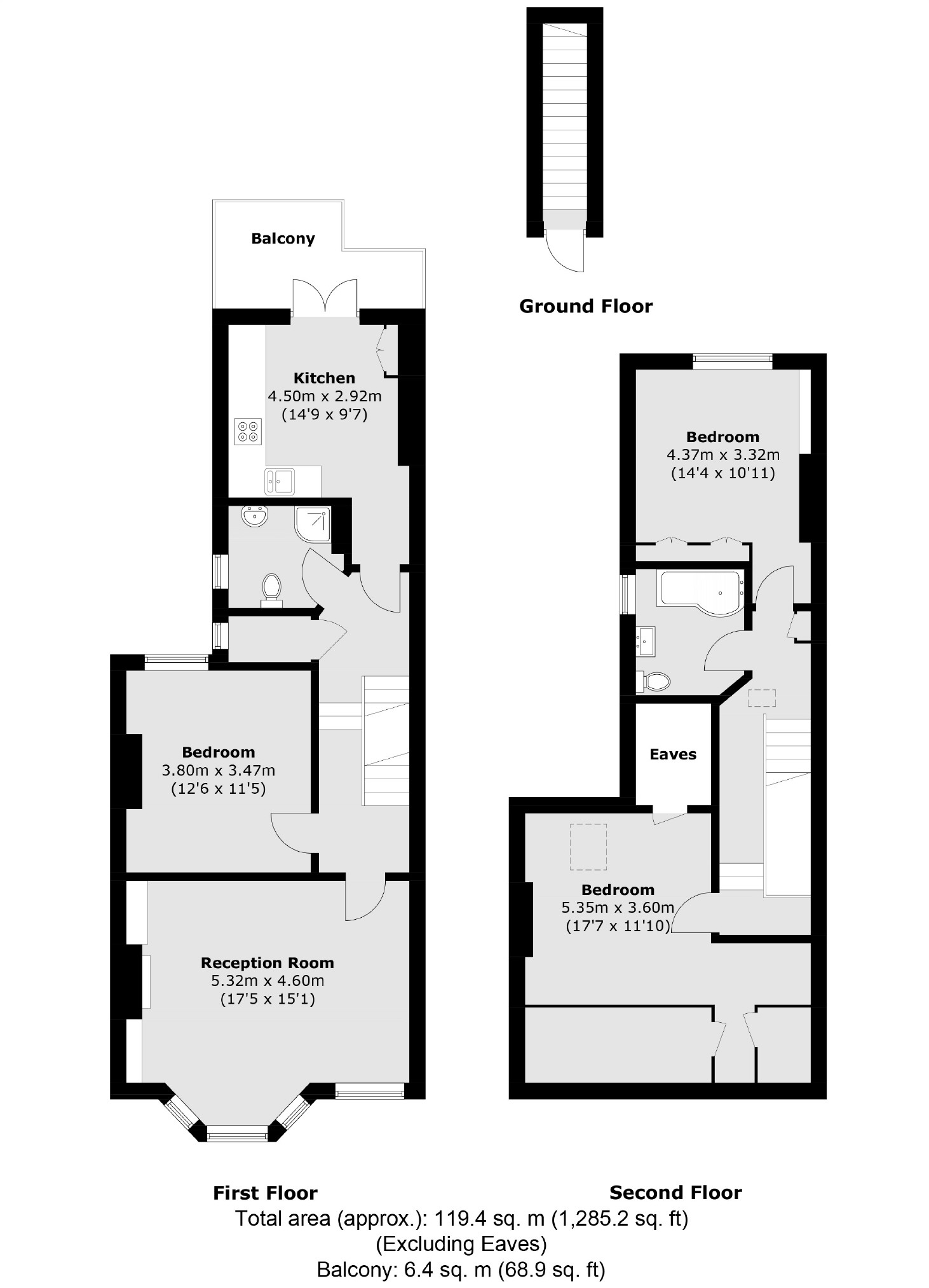 First And Second Floor Flat, 65, Pennard Road, London floorplan