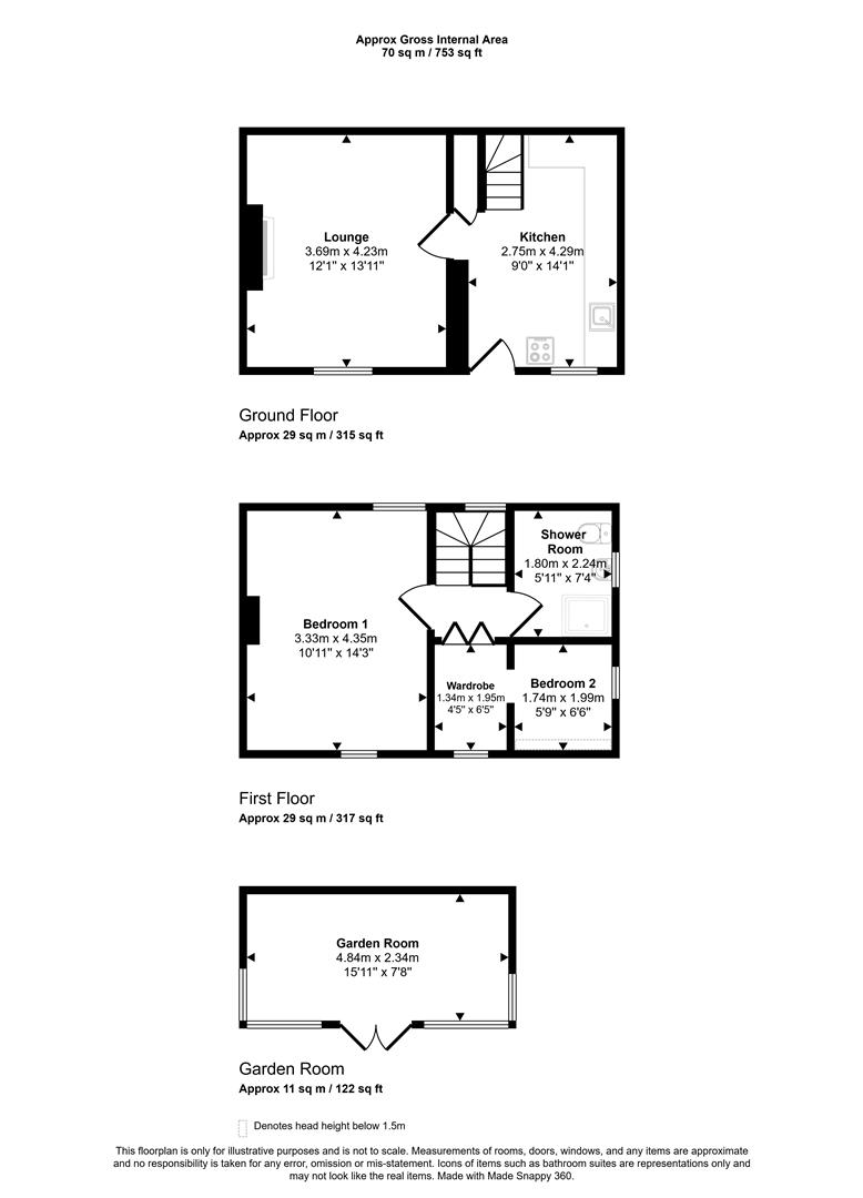 Ty Coed, New Quay floorplan