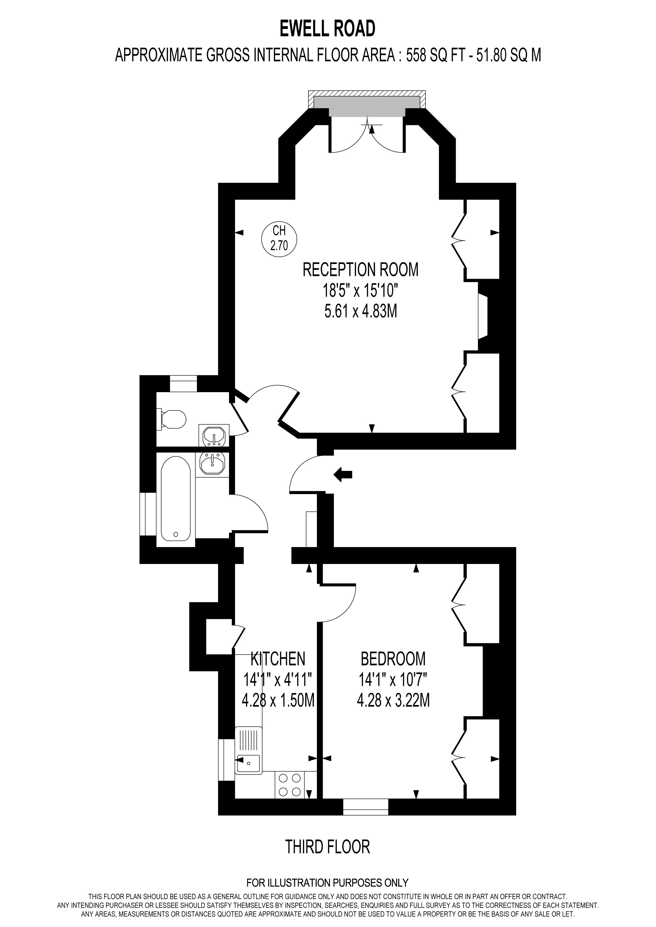 144B,, Ewell Road, Surbiton floorplan