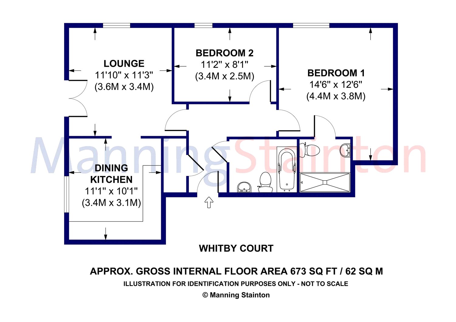 2 Bedrooms Flat to rent in Whitby Court, 10 Scampston Drive, East Ardsley, Wakefield WF3