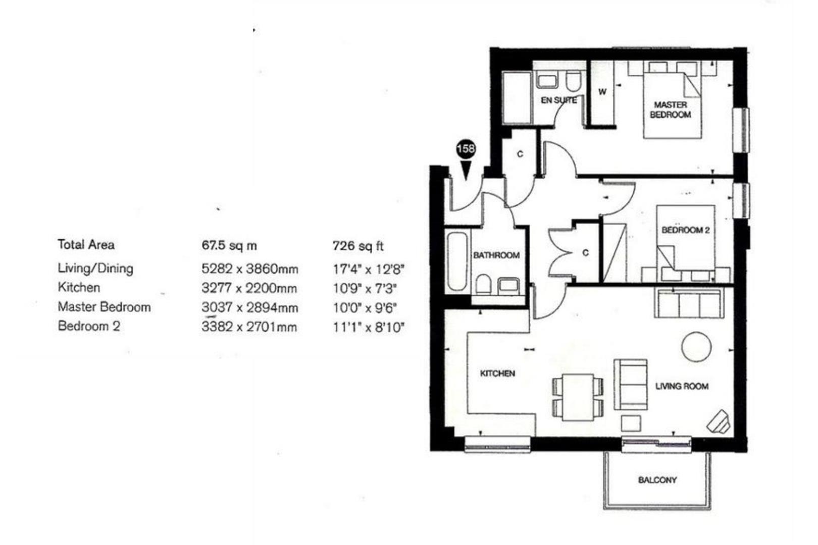 13 Churchill Court, Eden Road, Sevenoaks floorplan