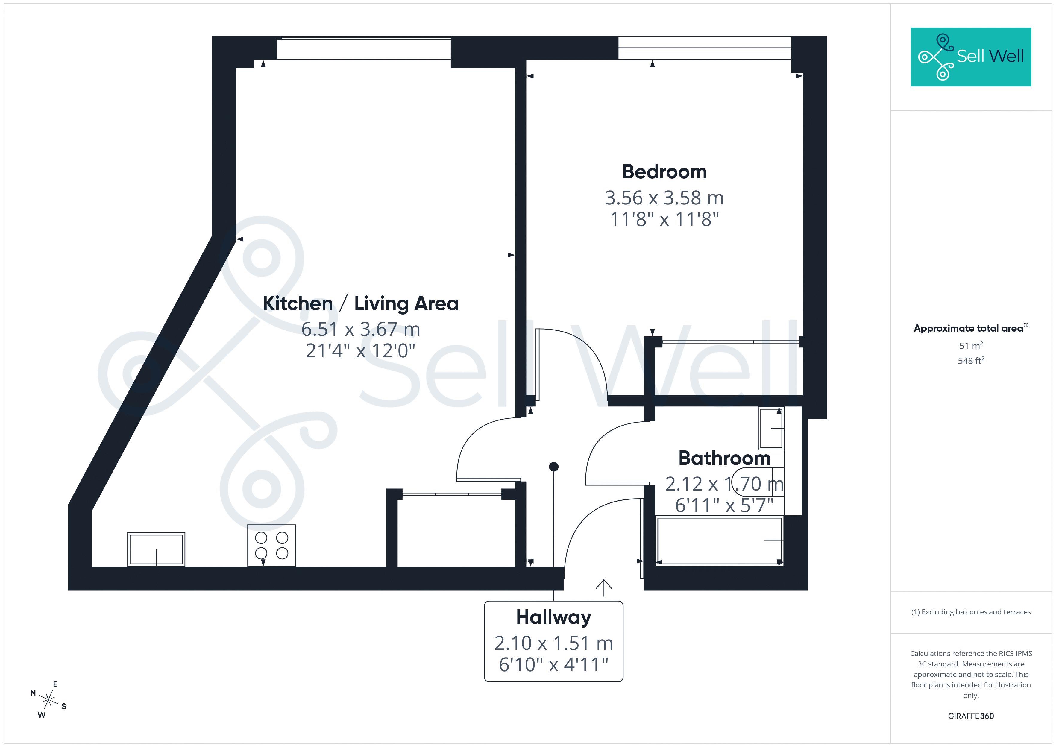 Apartment 1018,, Grapnel Apartments,, Salford Quays floorplan