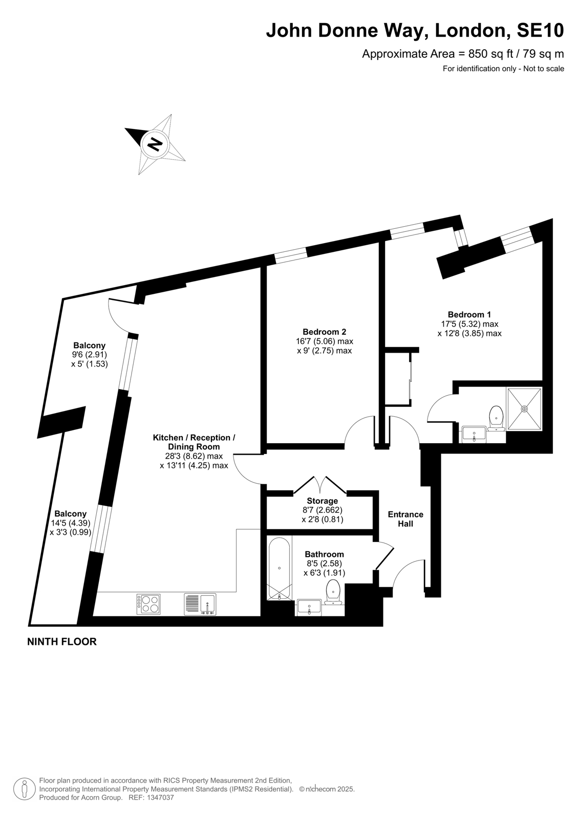 168, Bellville House, 4, John Donne Way, Greenwich floorplan