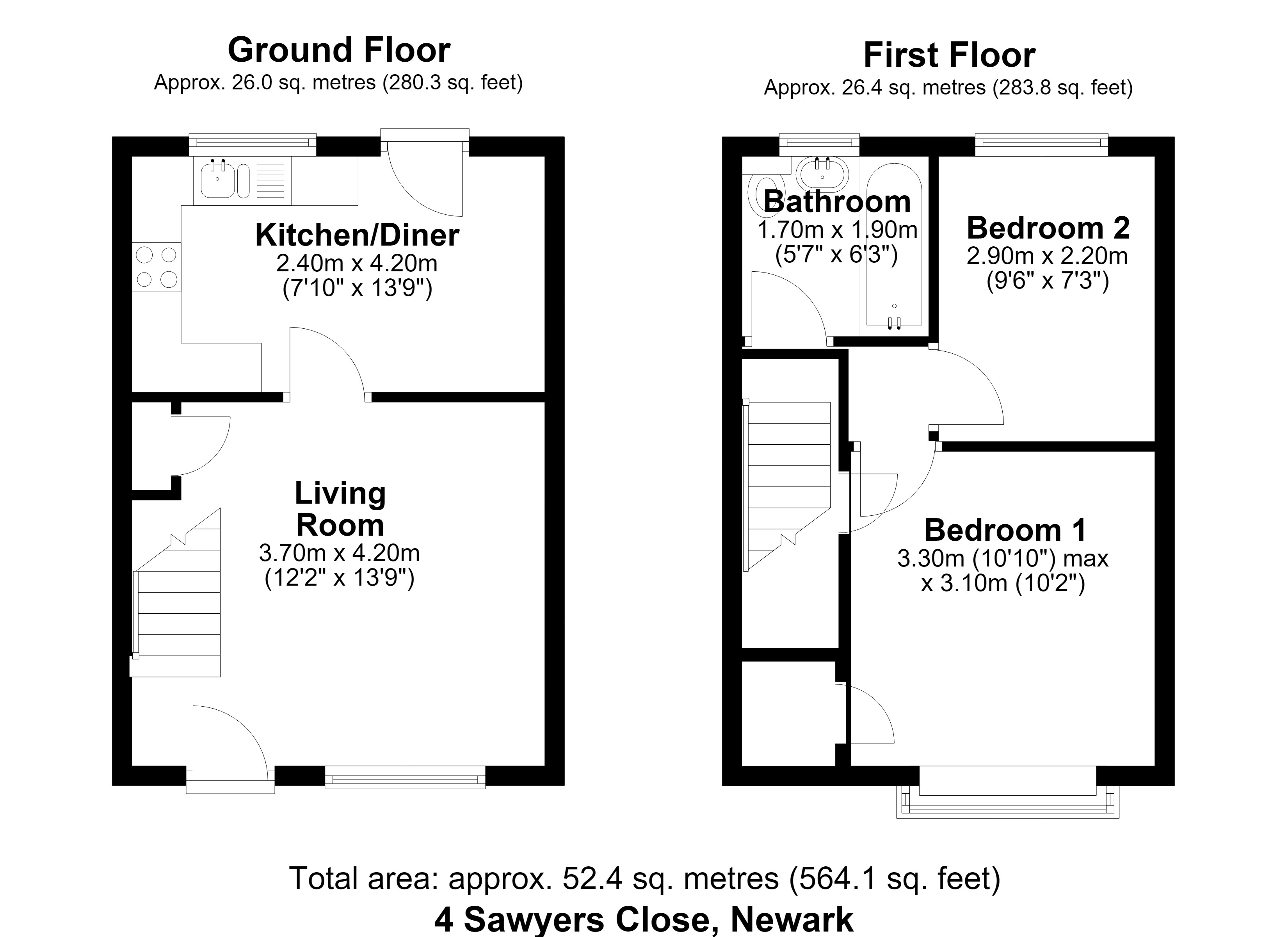 4, Sawyers Close, Newark floorplan