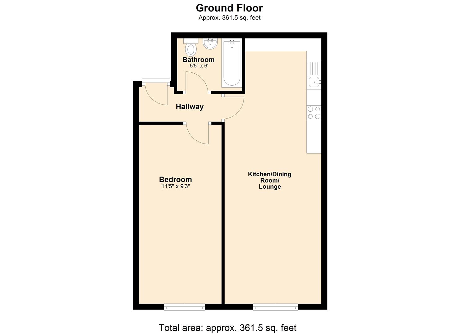 Apartment K, 285, Alcester Place, Alcester Road South, Birmingham floorplan