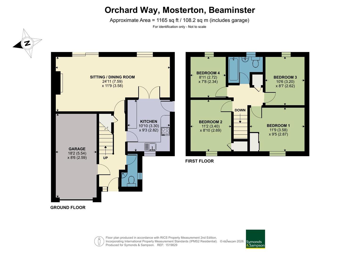 15, Orchard Way, Beaminster floorplan