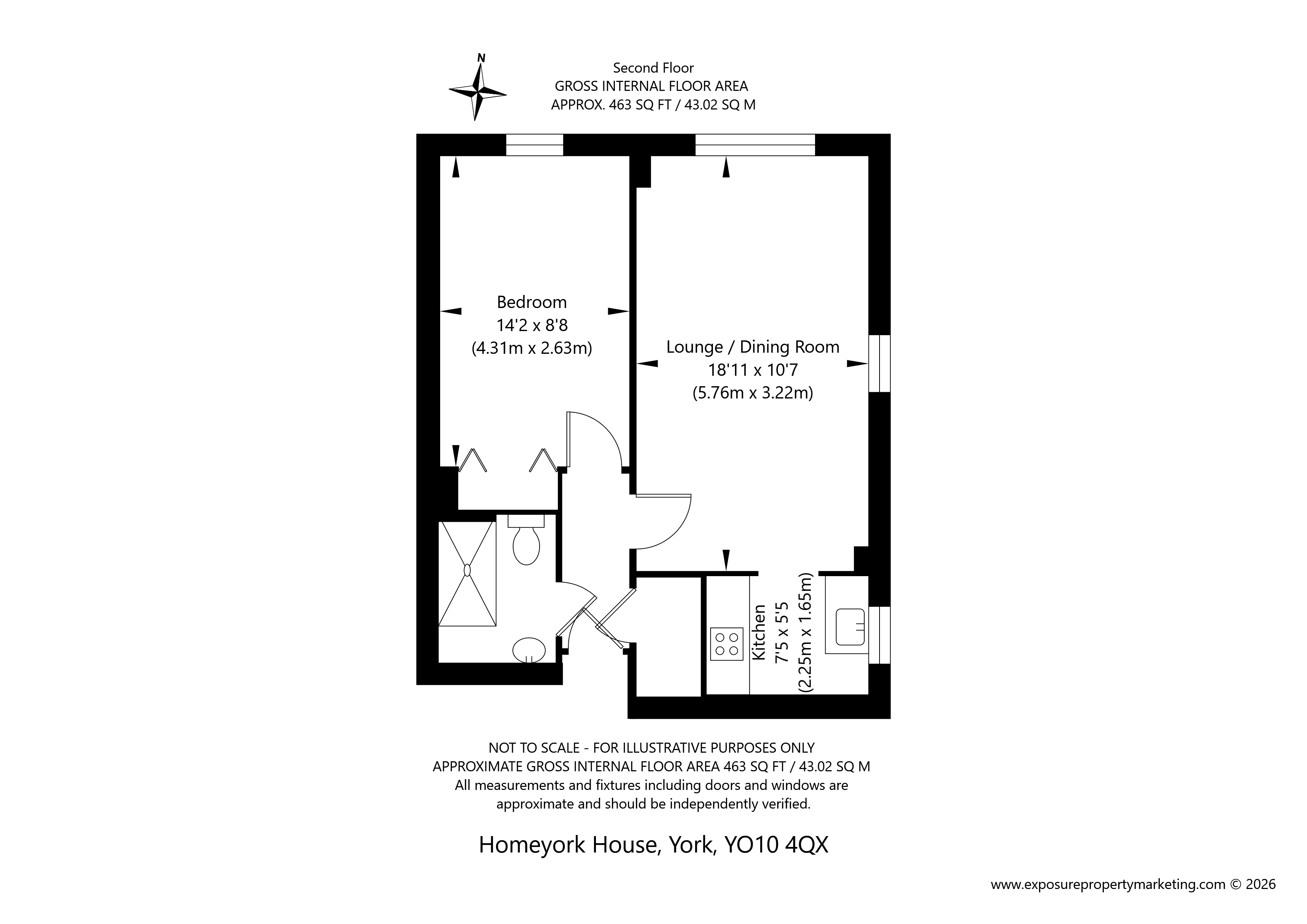 55 Homeyork House,, Danesmead Close, York floorplan