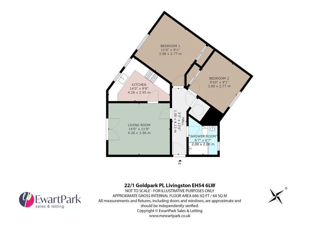 22/1, 22/1, Goldpark Place, West Lothian floorplan