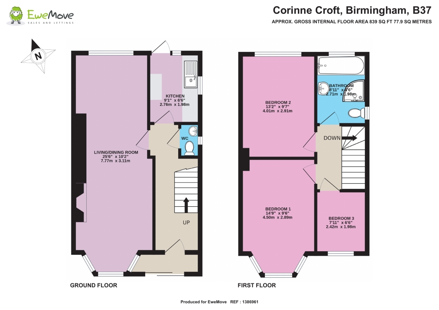 16, Corinne Croft, Birmingham floorplan