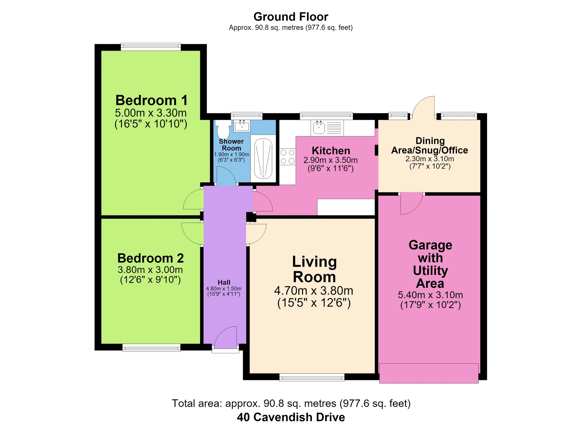 40 Cavendish Drive, Chesterfield floorplan