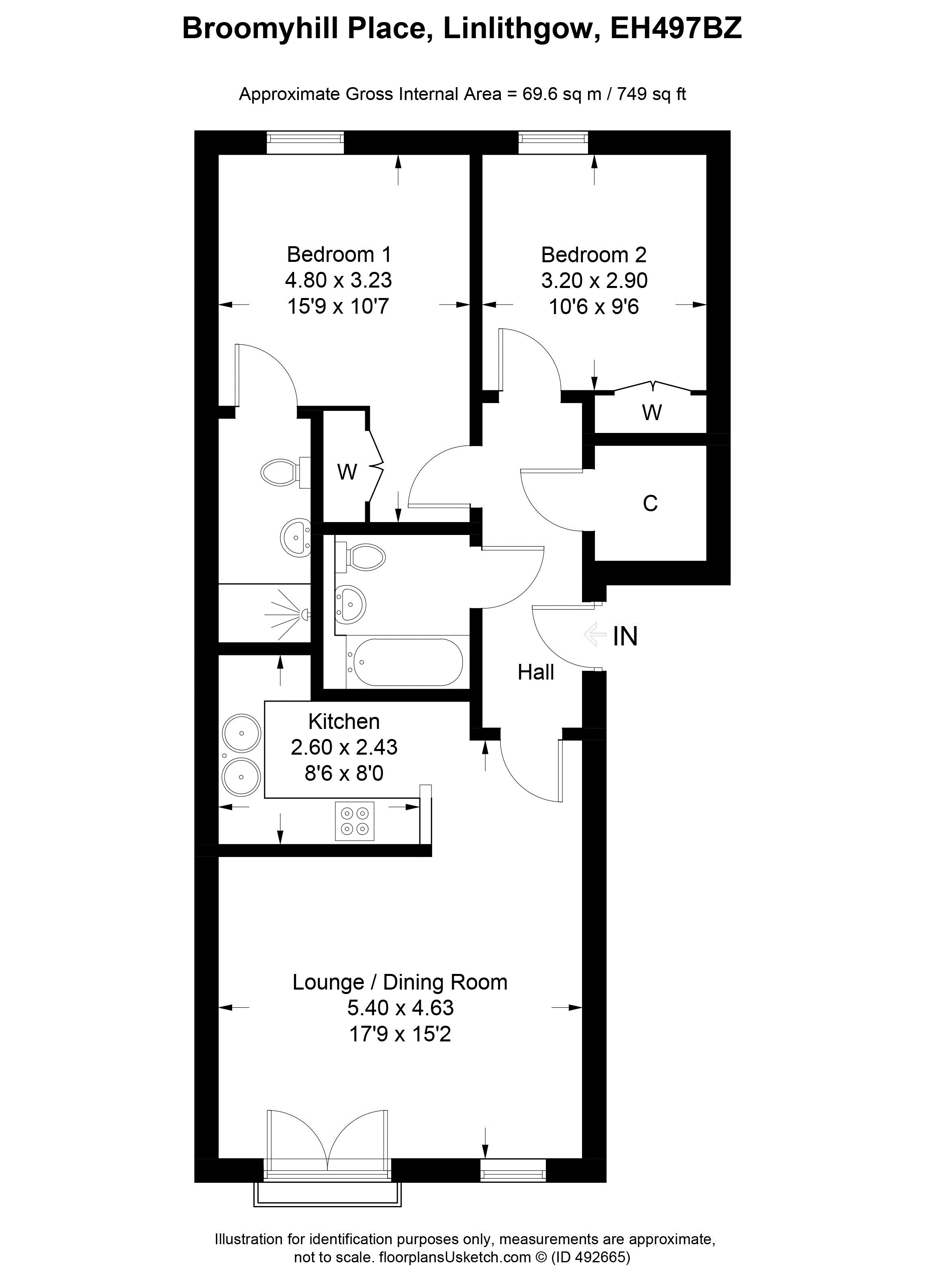 2 Bedrooms Flat for sale in Broomyhill Place, Linlithgow EH49