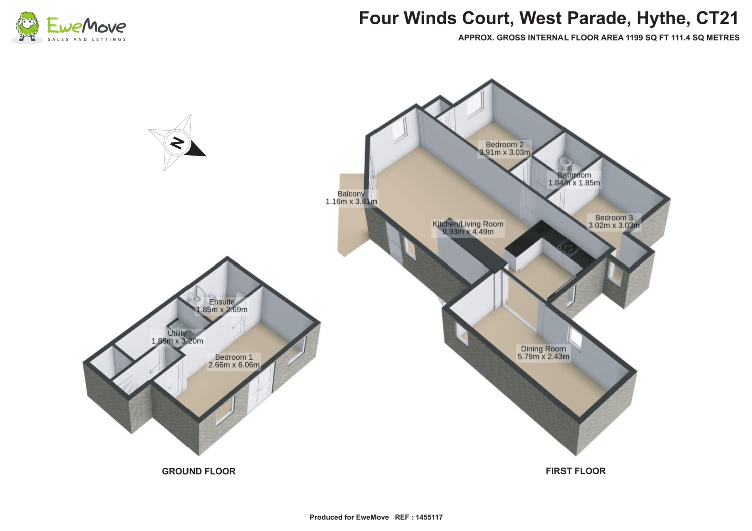 4, Four Winds Court West Parade, Hythe floorplan