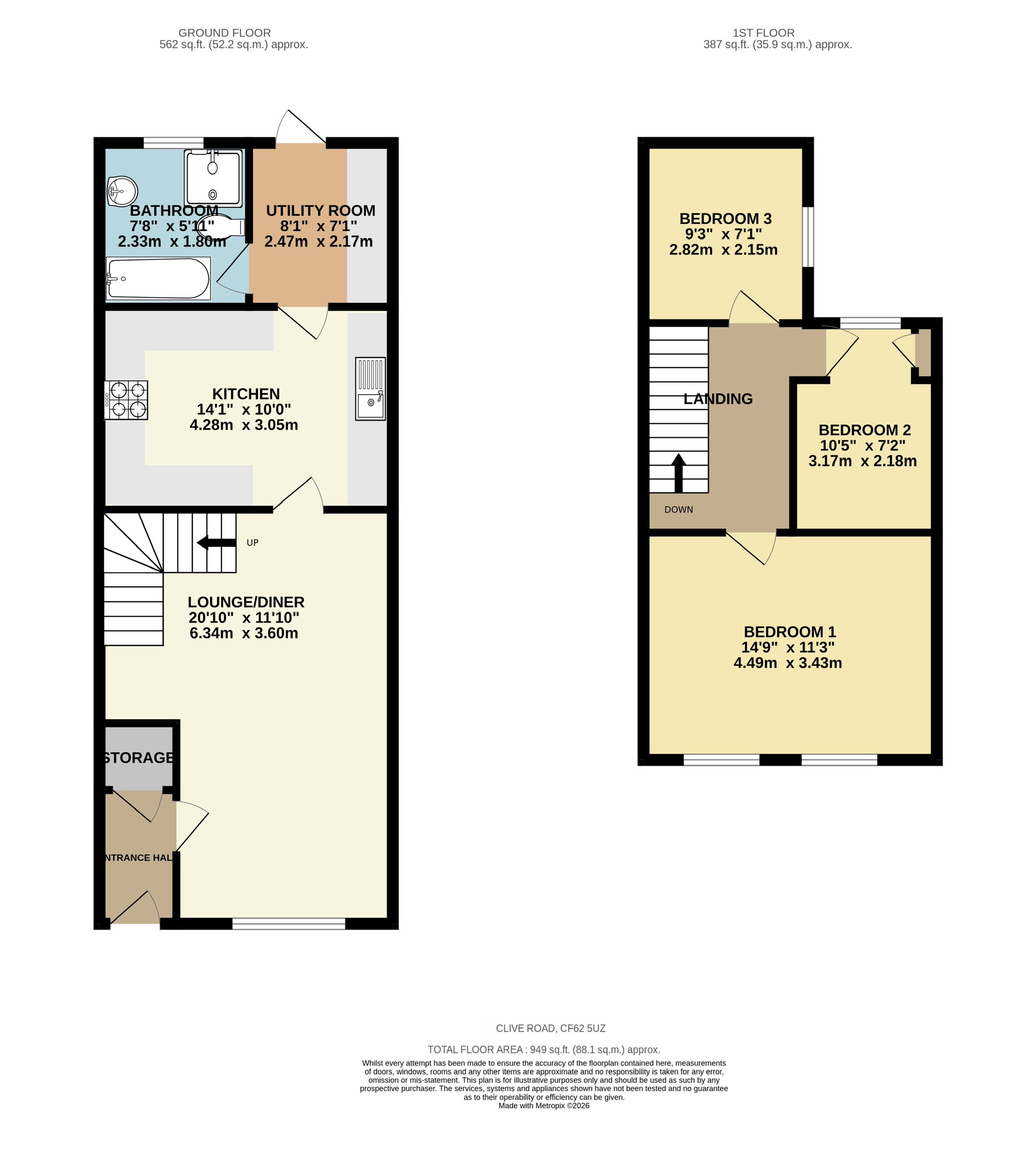 65, Clive Road, Barry floorplan