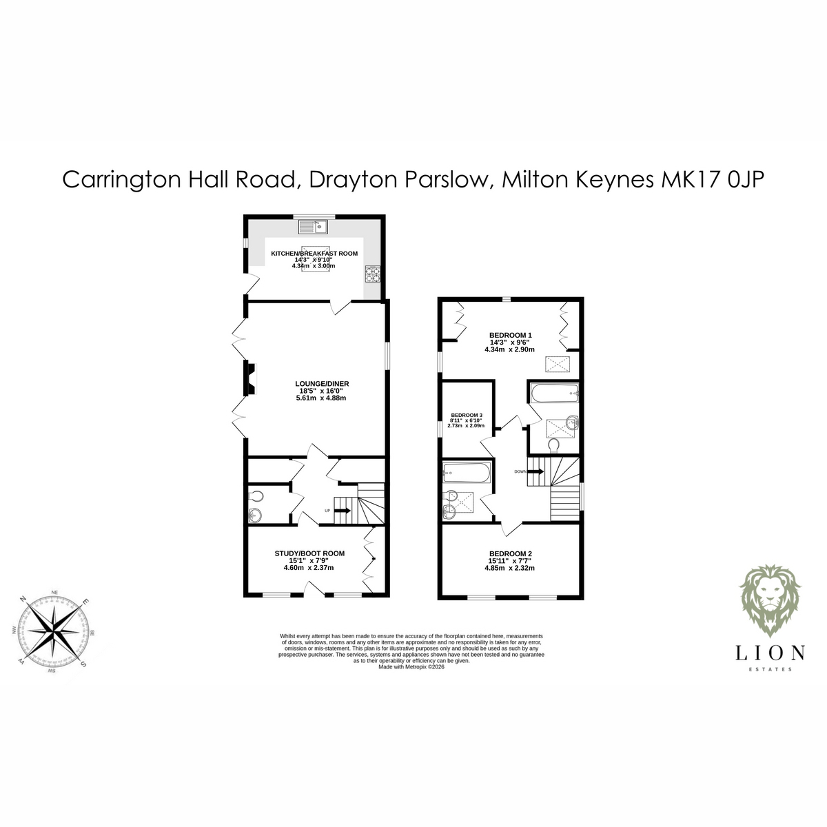 6, Carrington Hall Road, Milton Keynes floorplan