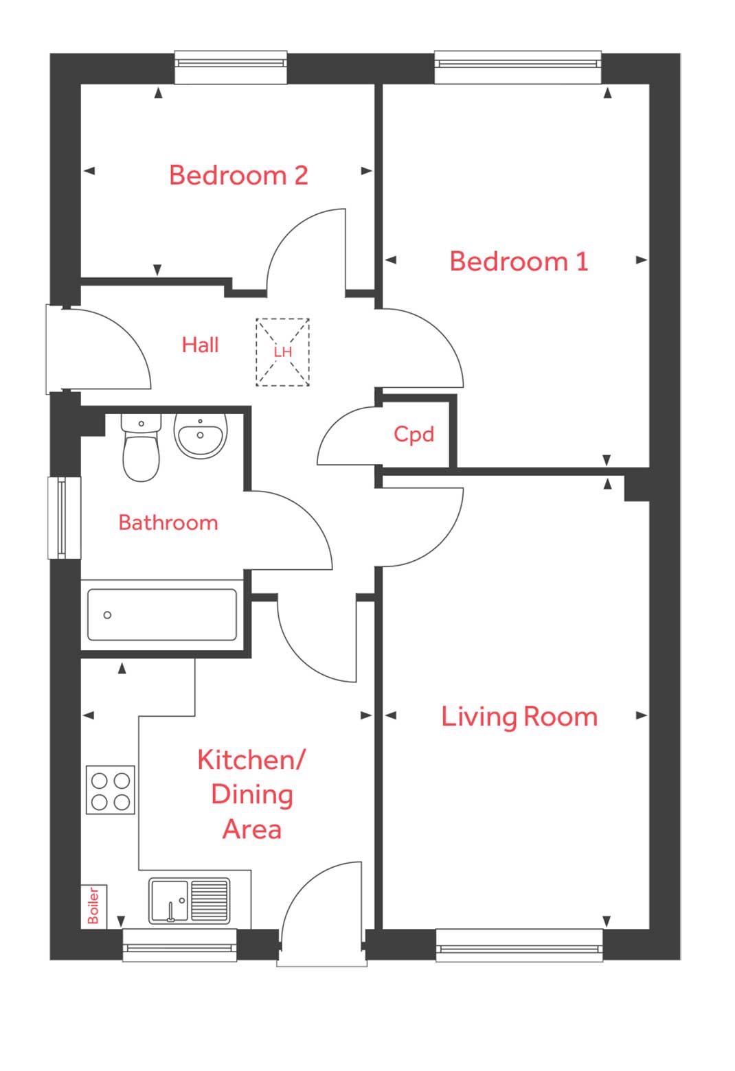 "The Willow" at Poppy Drive, Sowerby, Thirsk YO7, 2 bedroom bungalow