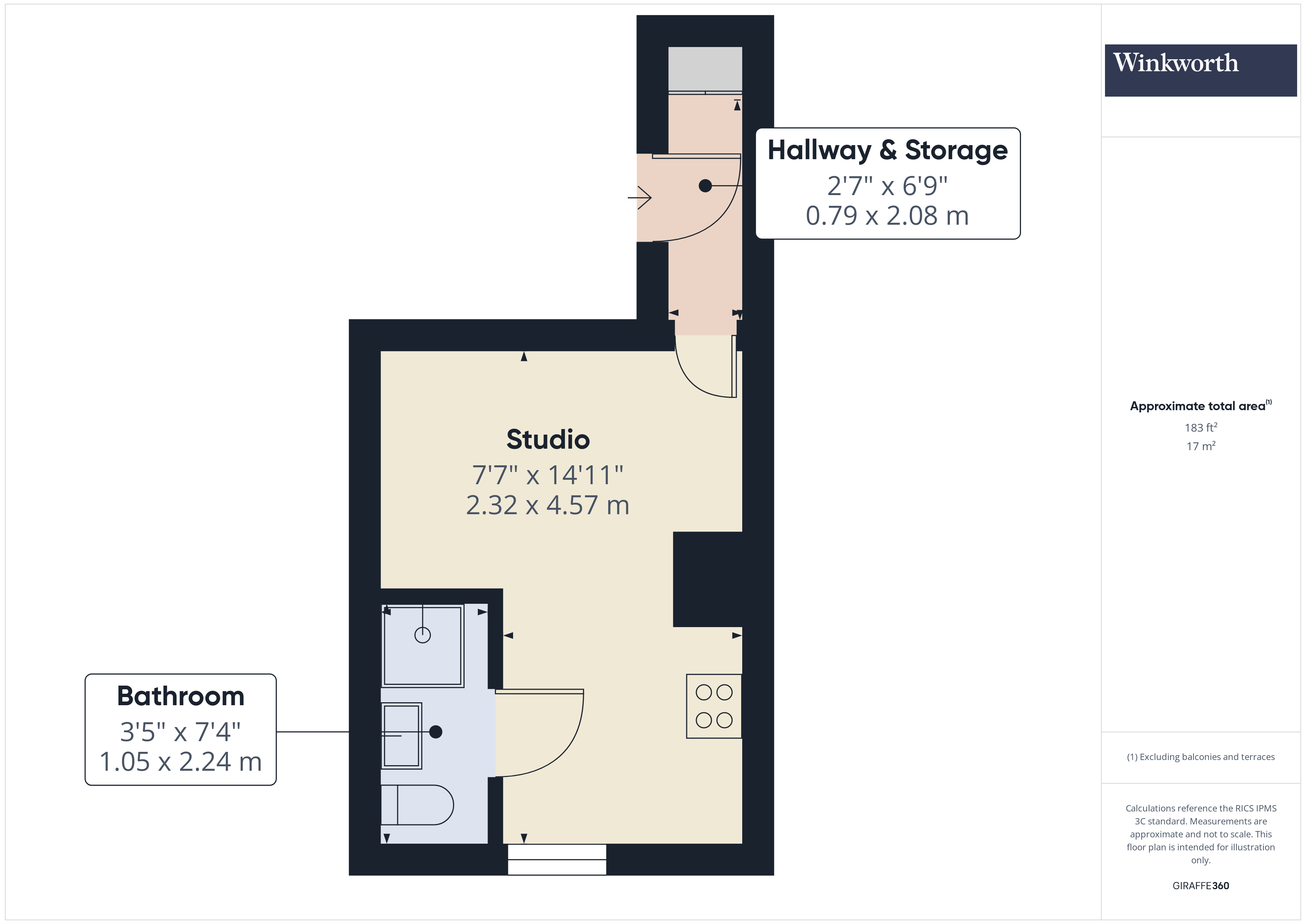 Flat 1, 282, Ewell Road, Surbiton floorplan