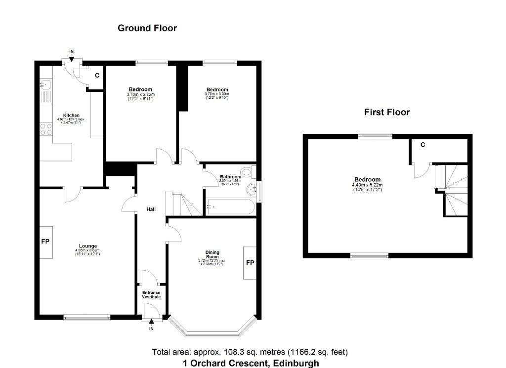 1, Orchard Crescent, Edinburgh floorplan