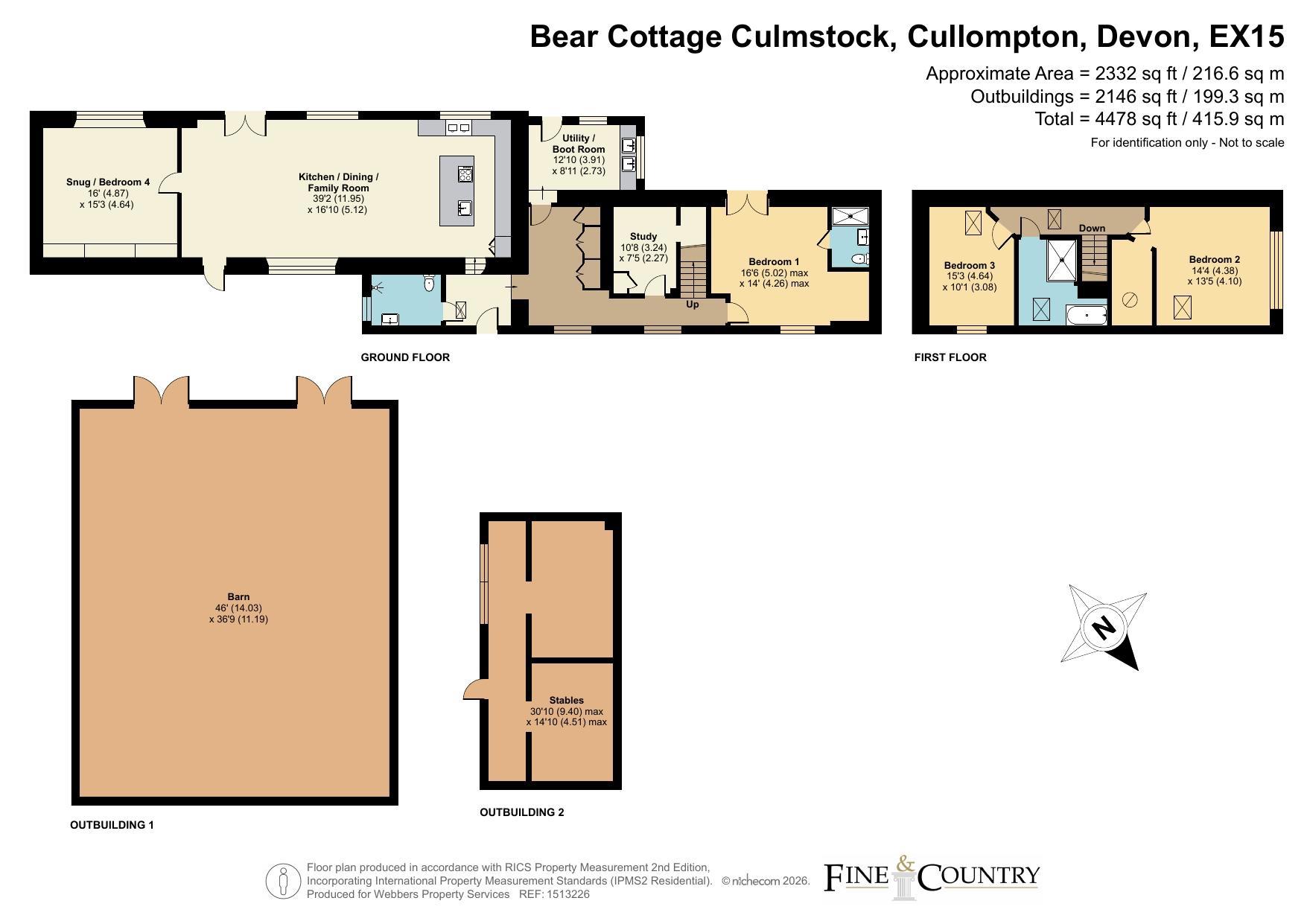 Bear Cottage,, Culmstock, Devon floorplan