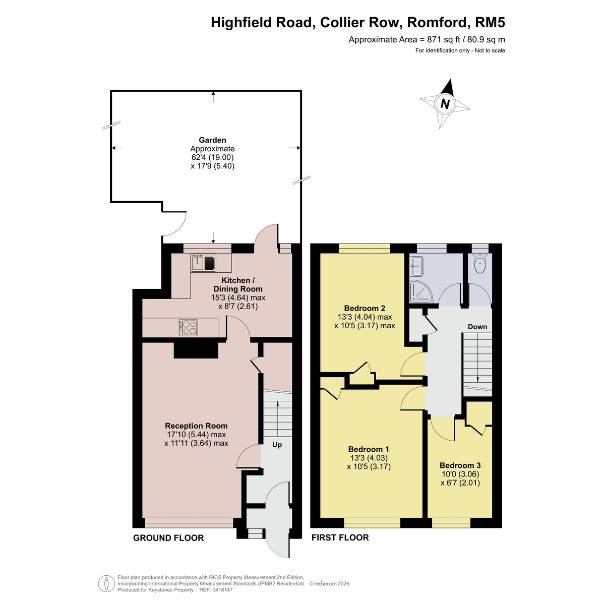 83, Highfield Road, Collier Row floorplan