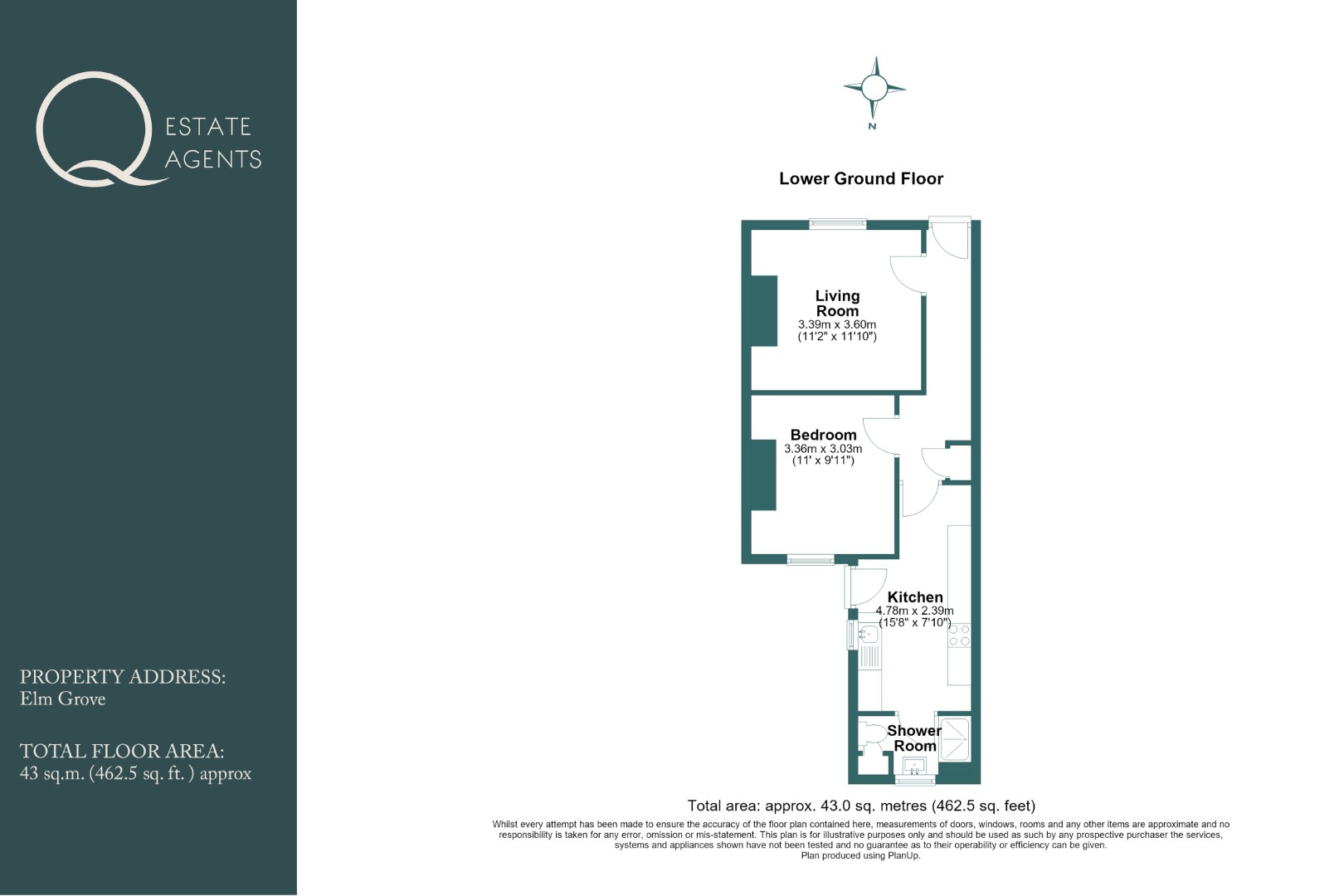 Basement Flat, 67, Elm Grove, Brighton floorplan