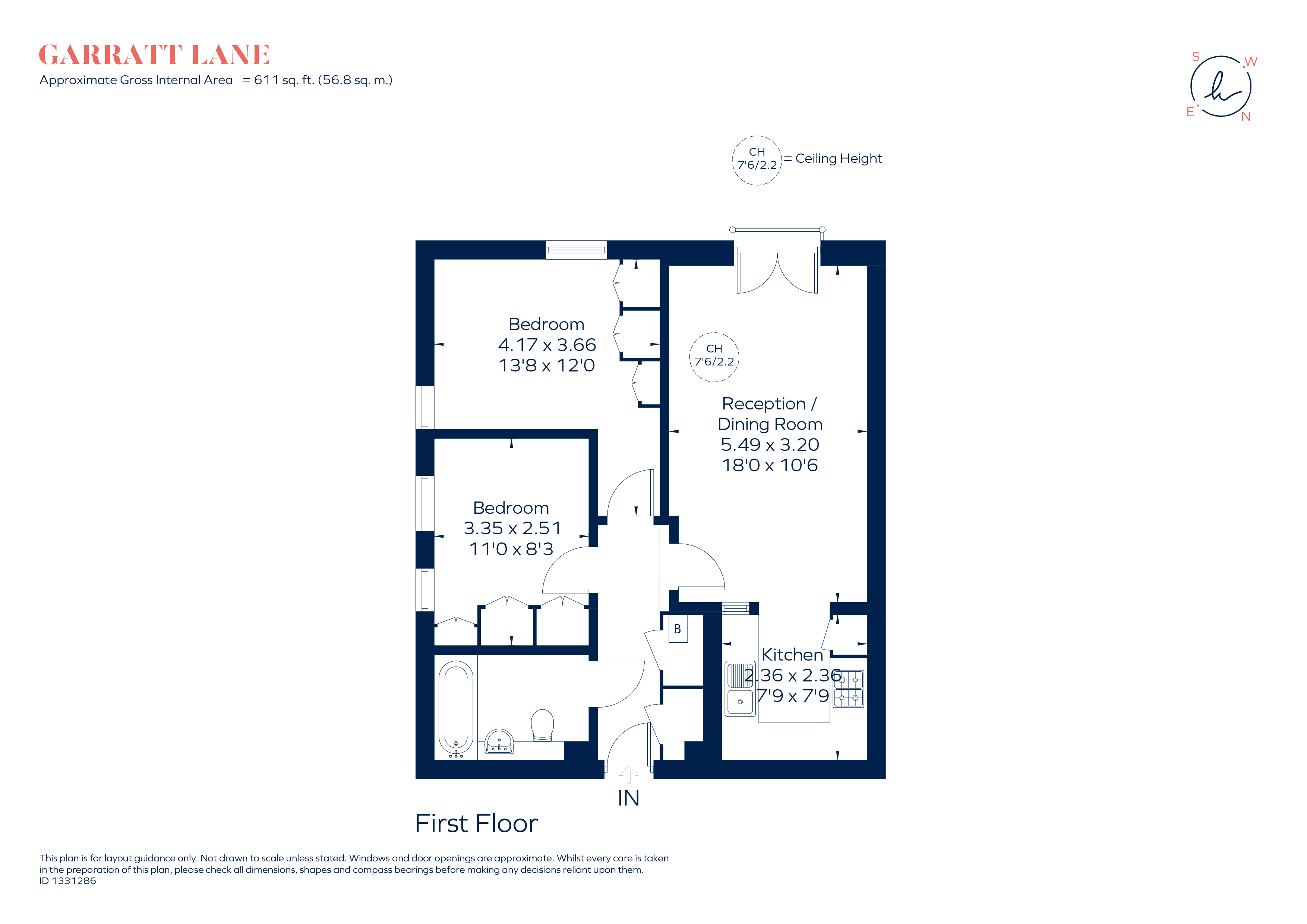 Flat 4, Voltaire Buildings, 330 Garratt Lane, London floorplan