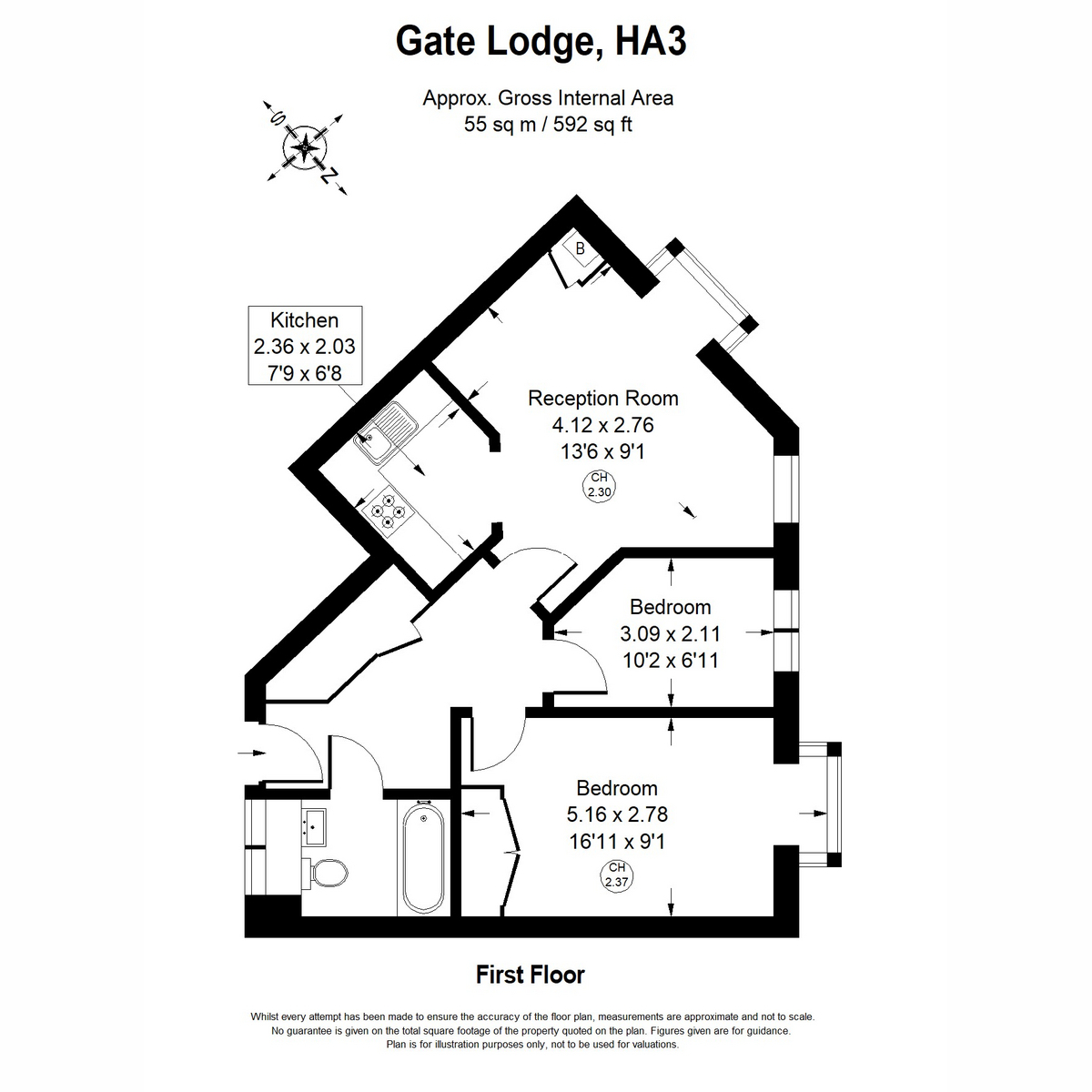 Flat 11, Gate Lodge, Parnell Way, Middlesex floorplan