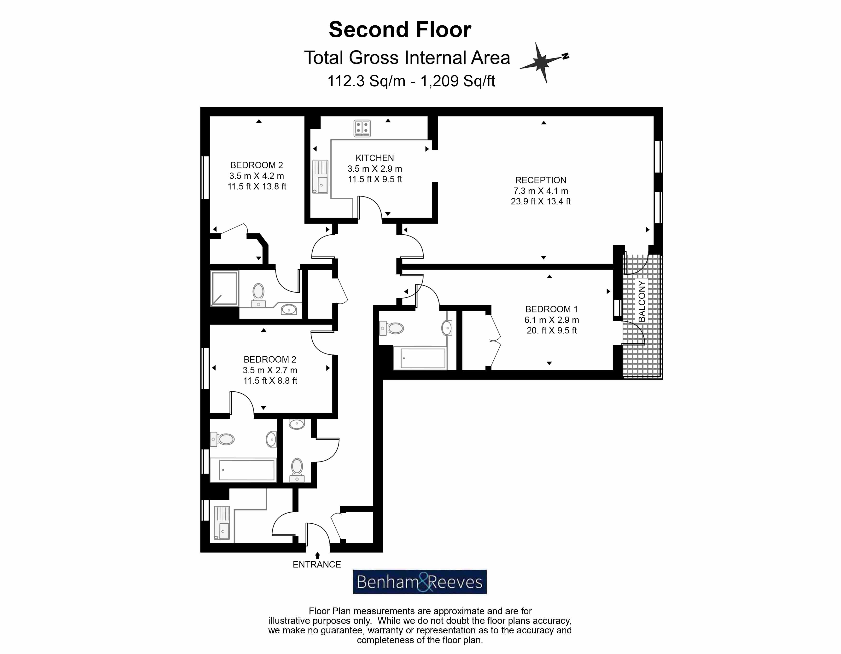 Flat 7, Greensward House,, Imperial Crescent, Imperial Wharf floorplan